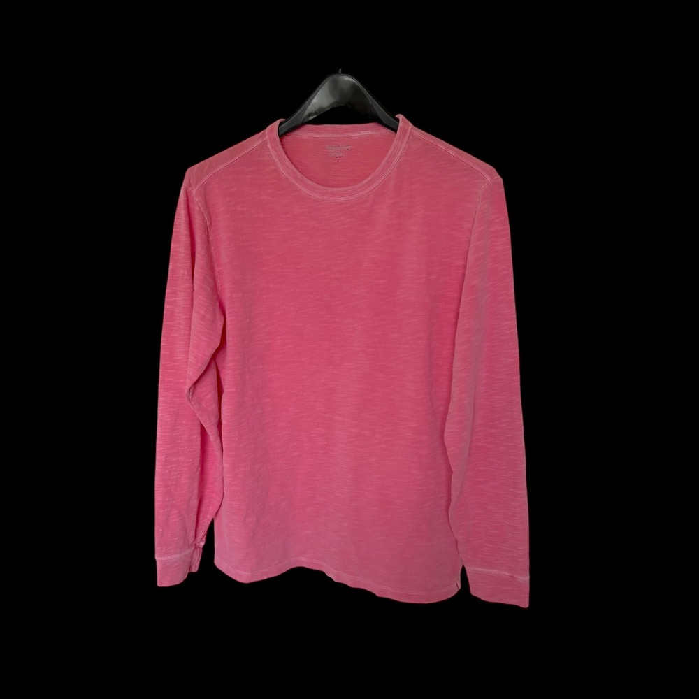 Vineyard Vines Island Crew Long Sleeve T-Shirt Pink Slub Cotton M 1K002071